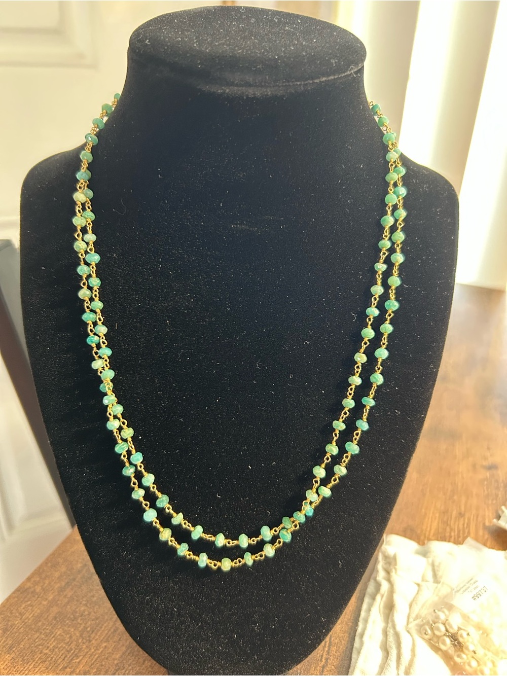 Green Chrysoprase single Strand Necklace - handmade